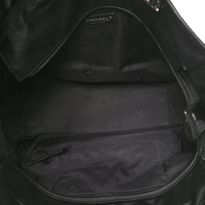 Chanel Coated Canvas Quilted Large Paris Biarritz Tote Black 5 of 10
