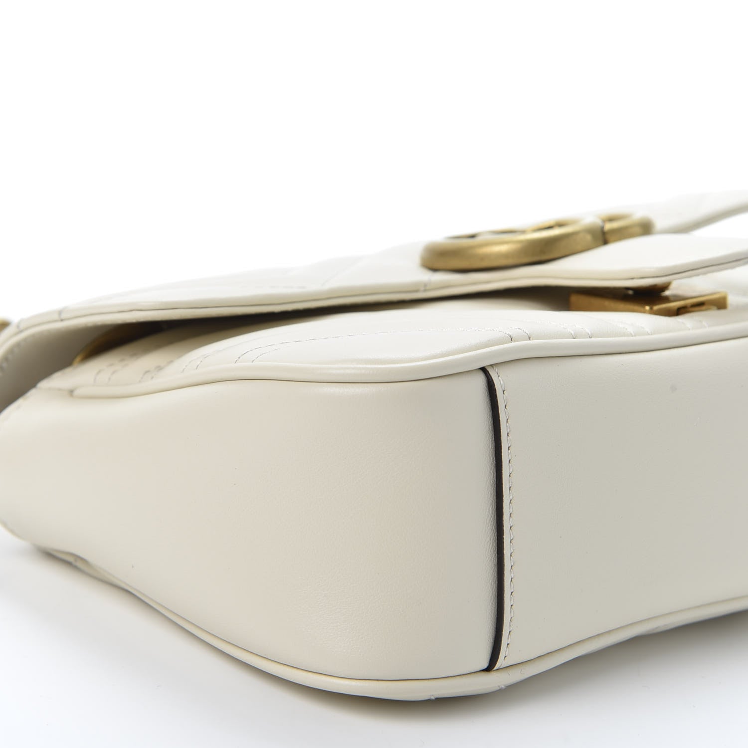 Gucci Calfskin Matelasse Mini GG Marmont Shoulder Bag White 5 of 9