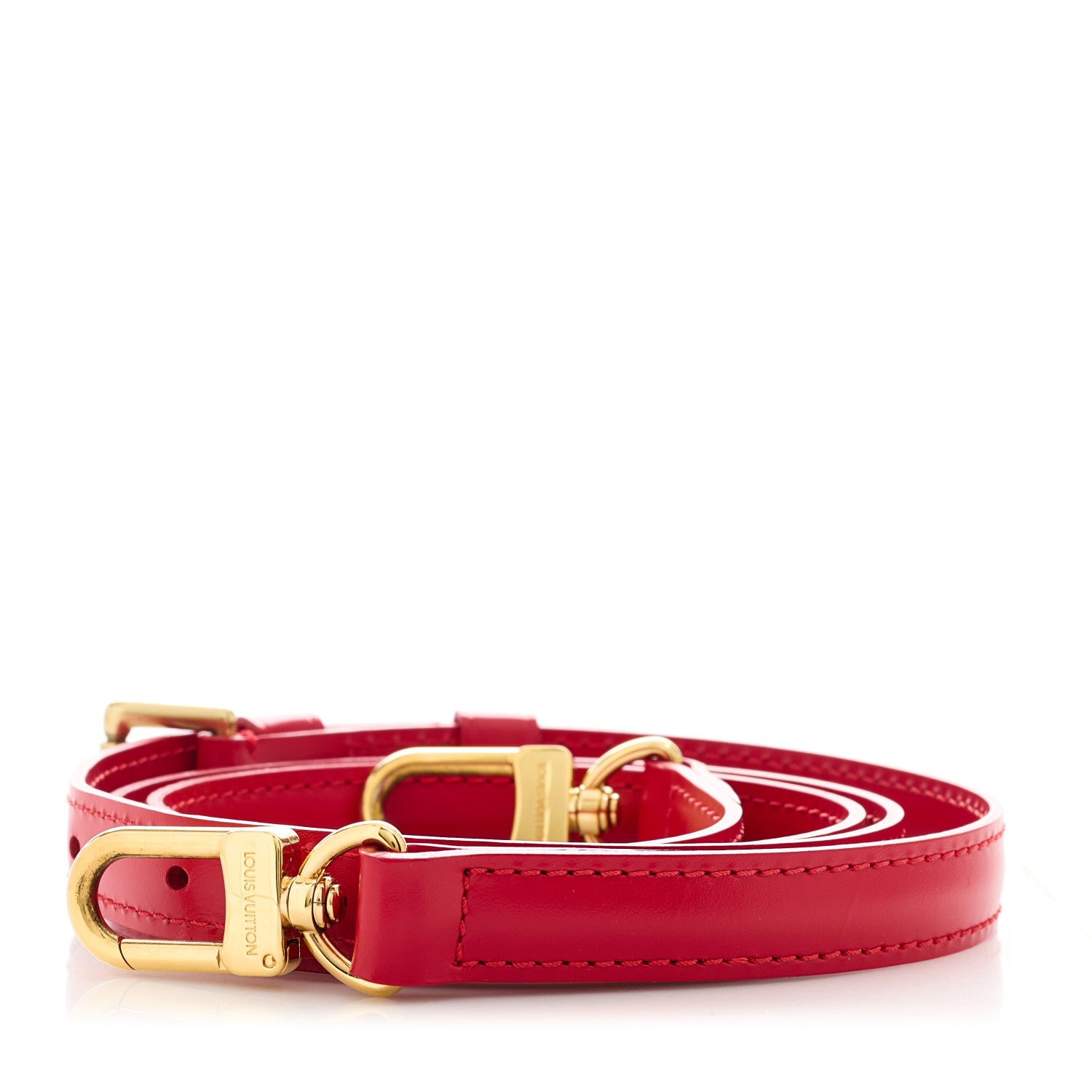 Louis Vuitton Calfskin 25mm Adjustable Shoulder Strap Red 1 of 5