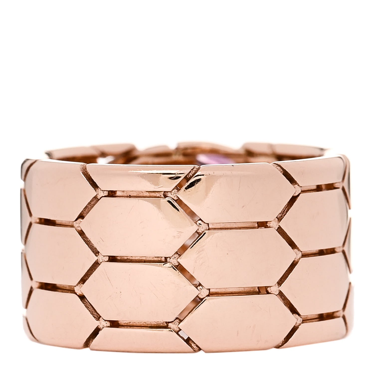 Bulgari 18K Rose Gold Diamond Tourmaline Serpenti Ring 57 8 3 of 5