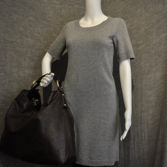 Guccissima Large Horsebit Chain Hobo Brown