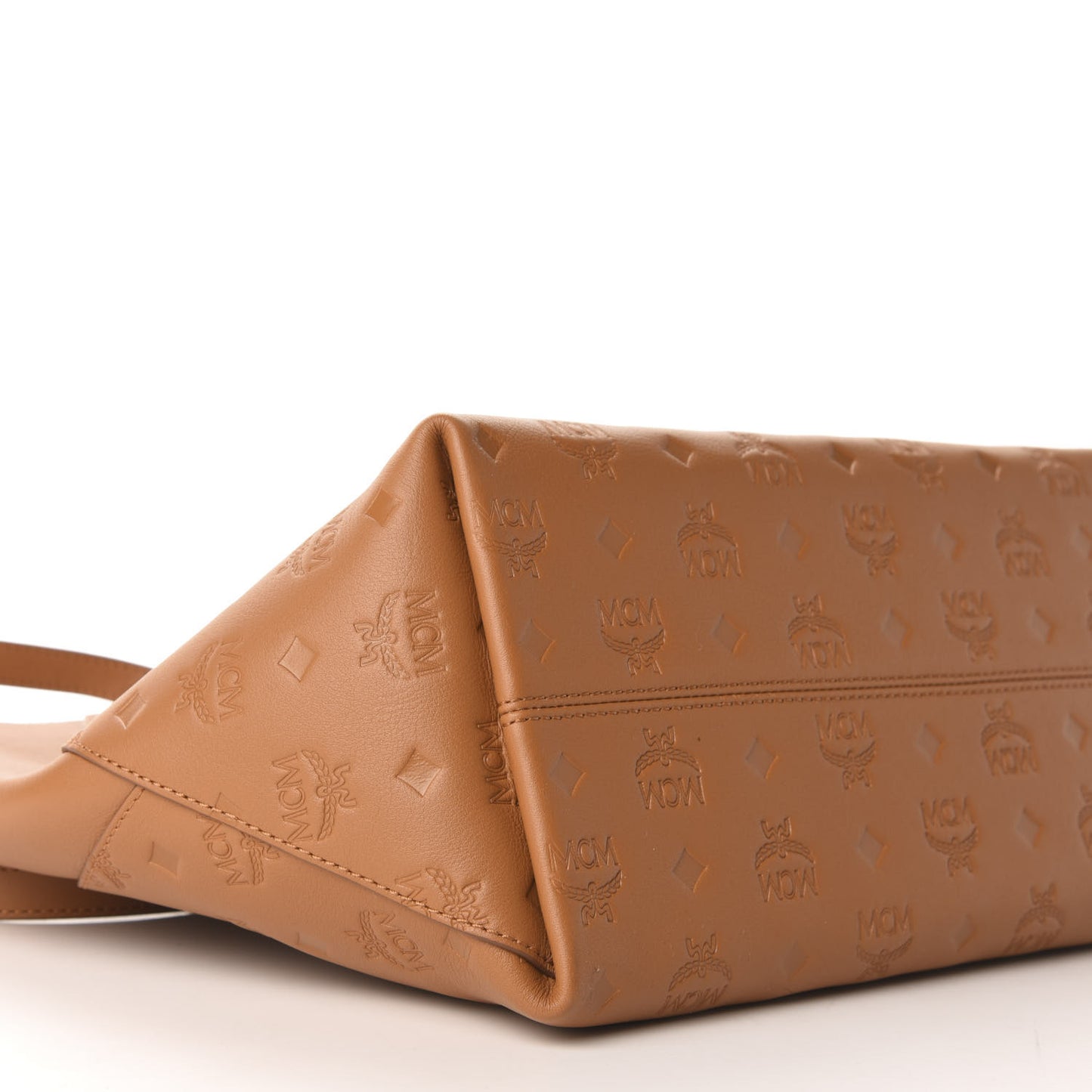 Calfskin Ottomar Monogram Medium Klara Top Zip Tote Cognac