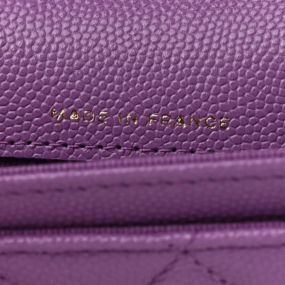 Chanel Caviar Quilted Flap Card Holder Wallet Purple 7 of 9