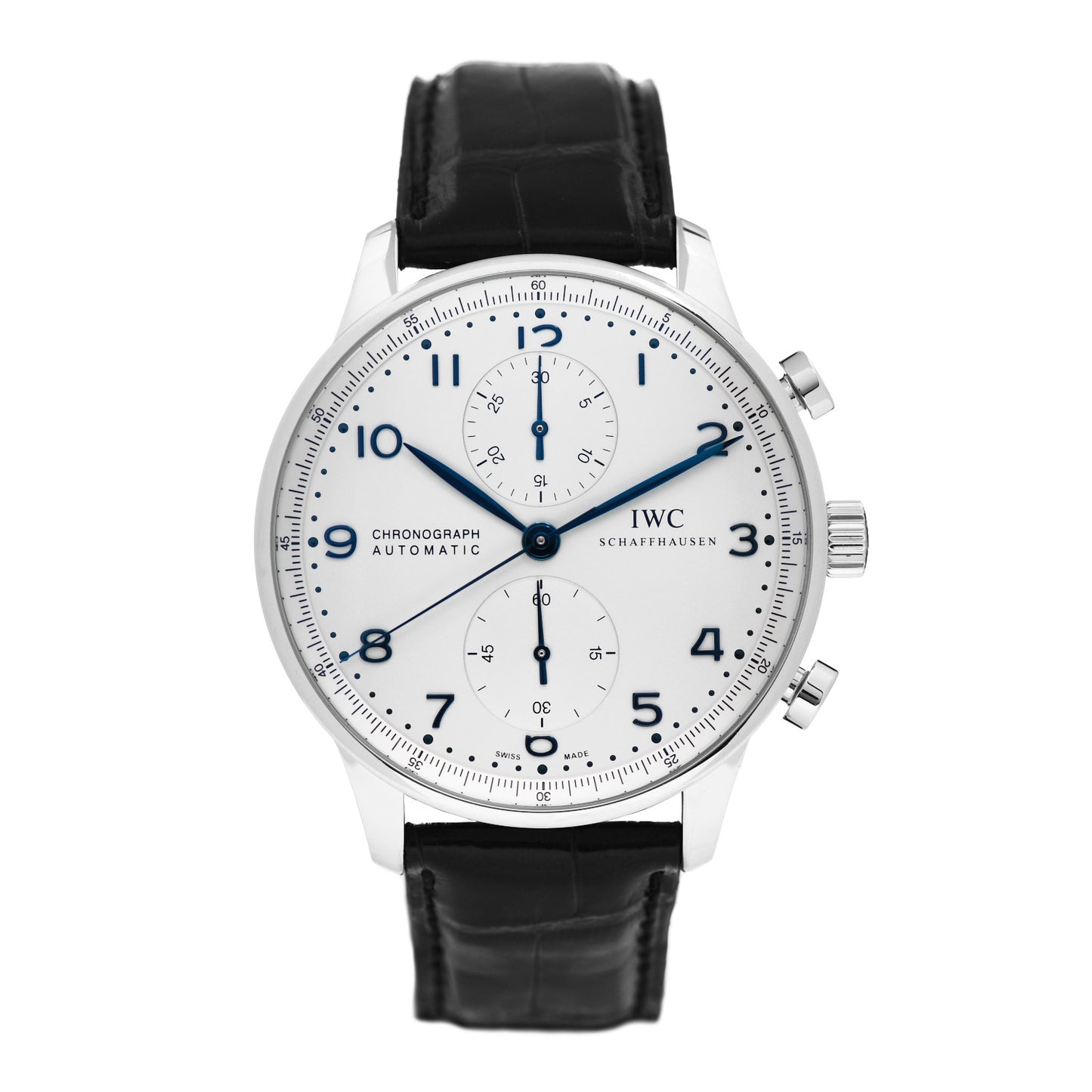 Stainless Steel Alligator 41mm Portuguese Chronograph Automatic Watch IW371446