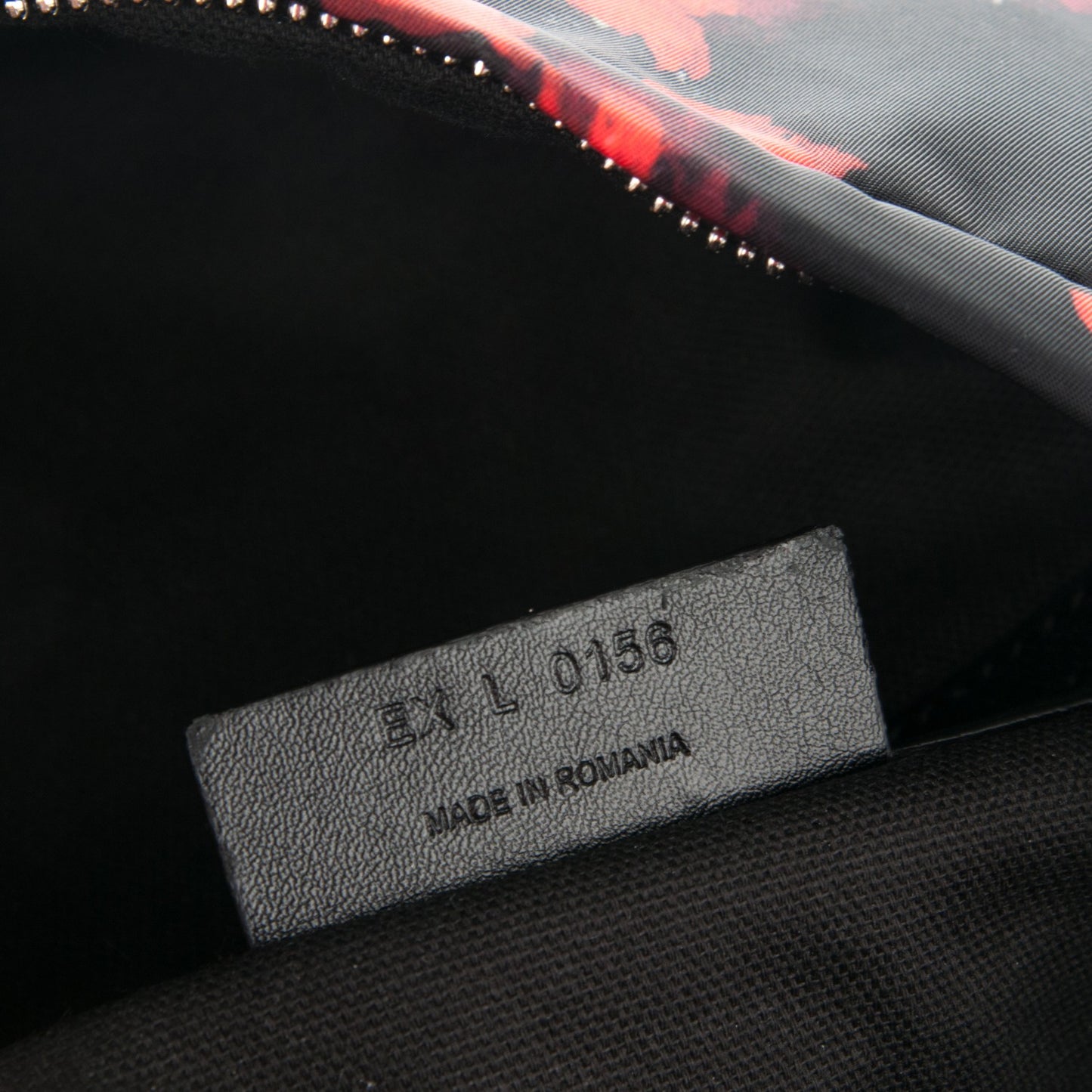 Nylon Calfskin Floral Print Small Backpack Black