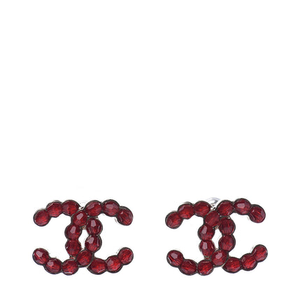 Chanel Poured Glass CC Earrings Red 1 of 5