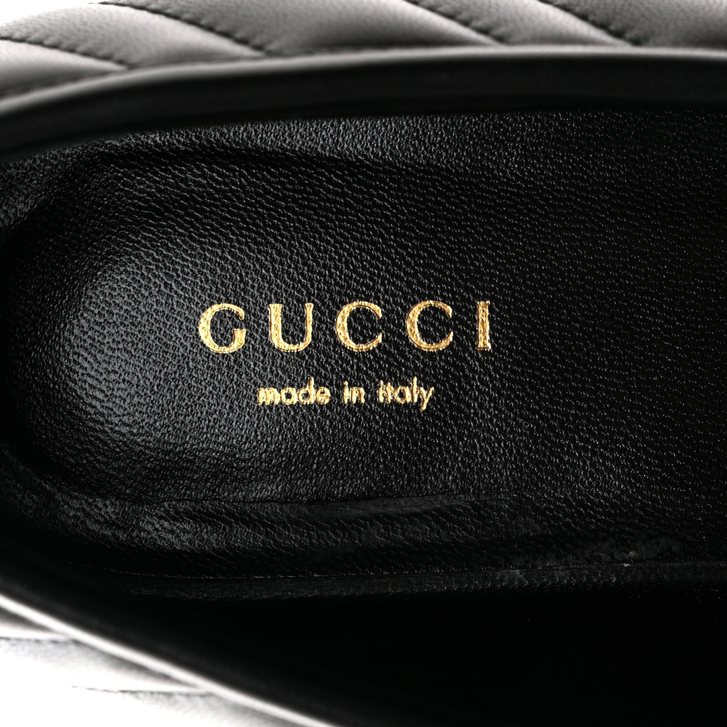 Nappa Matelasse Double G Marmont Loafers 38.5 Black