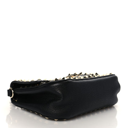 Valentino Garavani Grainy Calfskin Small Rockstud Top Handle Bag Black 4 of 9