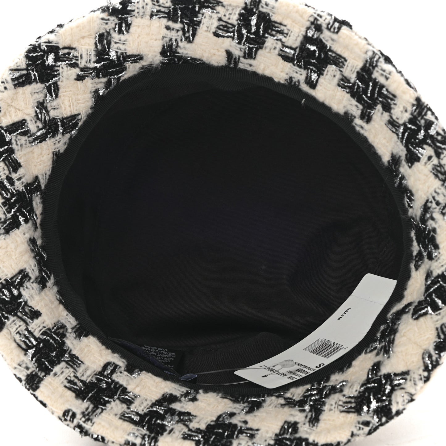 Tweed Bucket Hat S Black Ecru