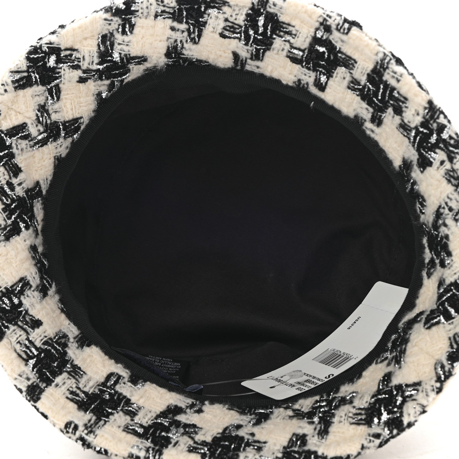 Chanel Tweed Bucket Hat S Black Ecru 7 of 8