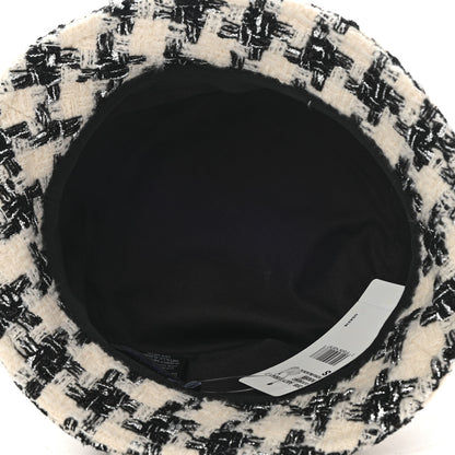Chanel Tweed Bucket Hat S Black Ecru 7 of 8