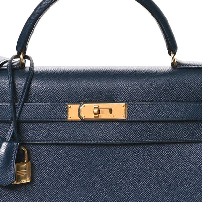 Hermes Courchevel Kelly Sellier 32 Bleu Indigo 8 of 14