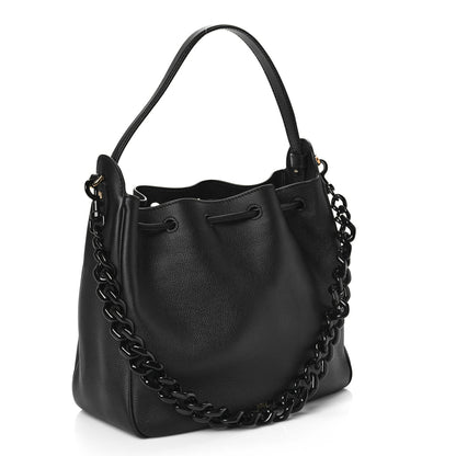 Versace Grained Calfskin La Medusa Bucket Bag Black 3 of 9