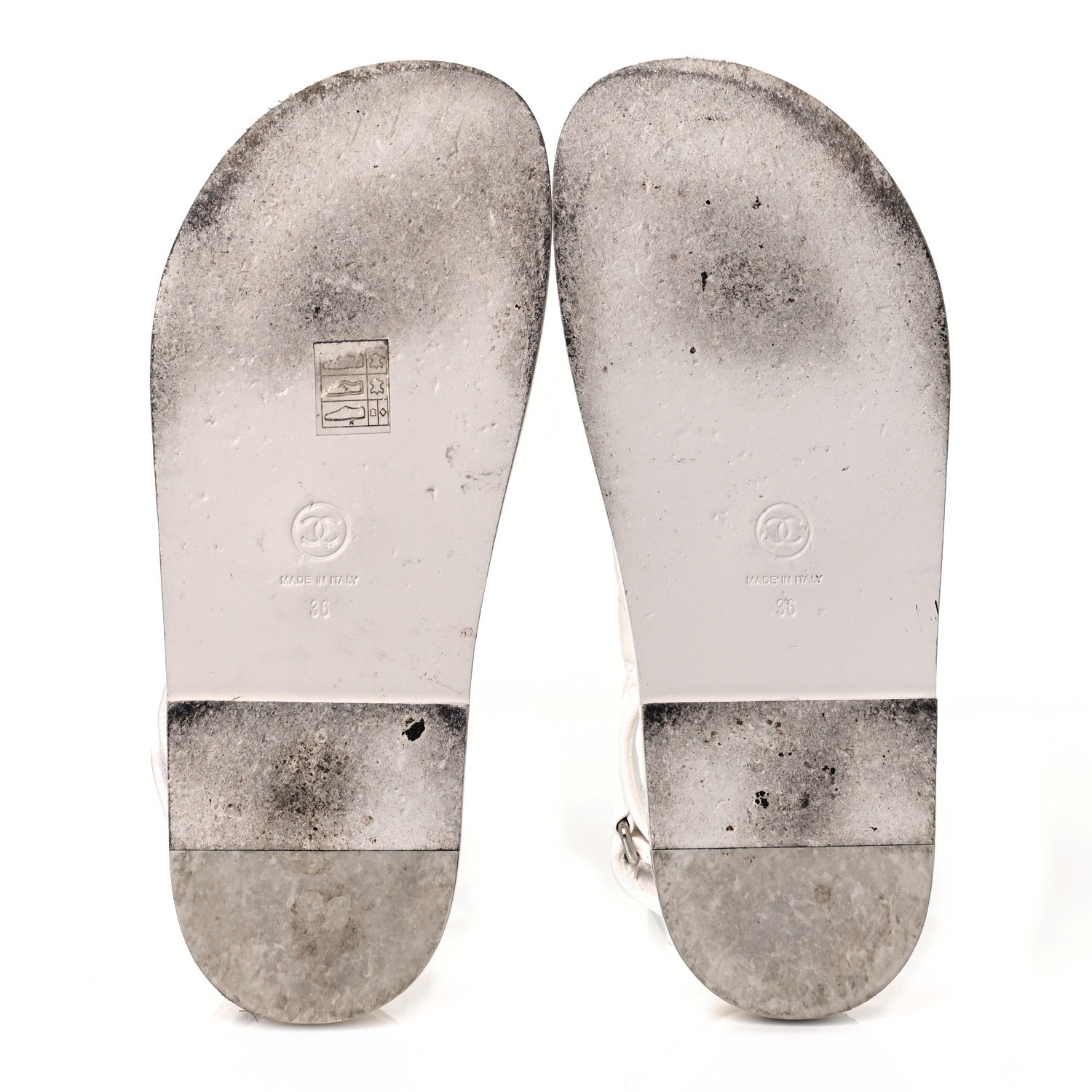 Chanel Lambskin Velcro Dad Sandals 36 White 5 of 10