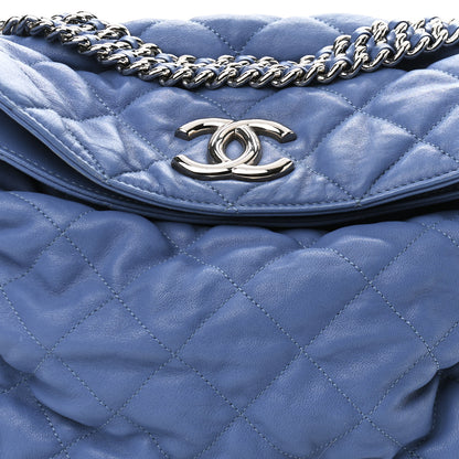 Chanel Washed Lambskin Chain Around Hobo Blue 9 of 14