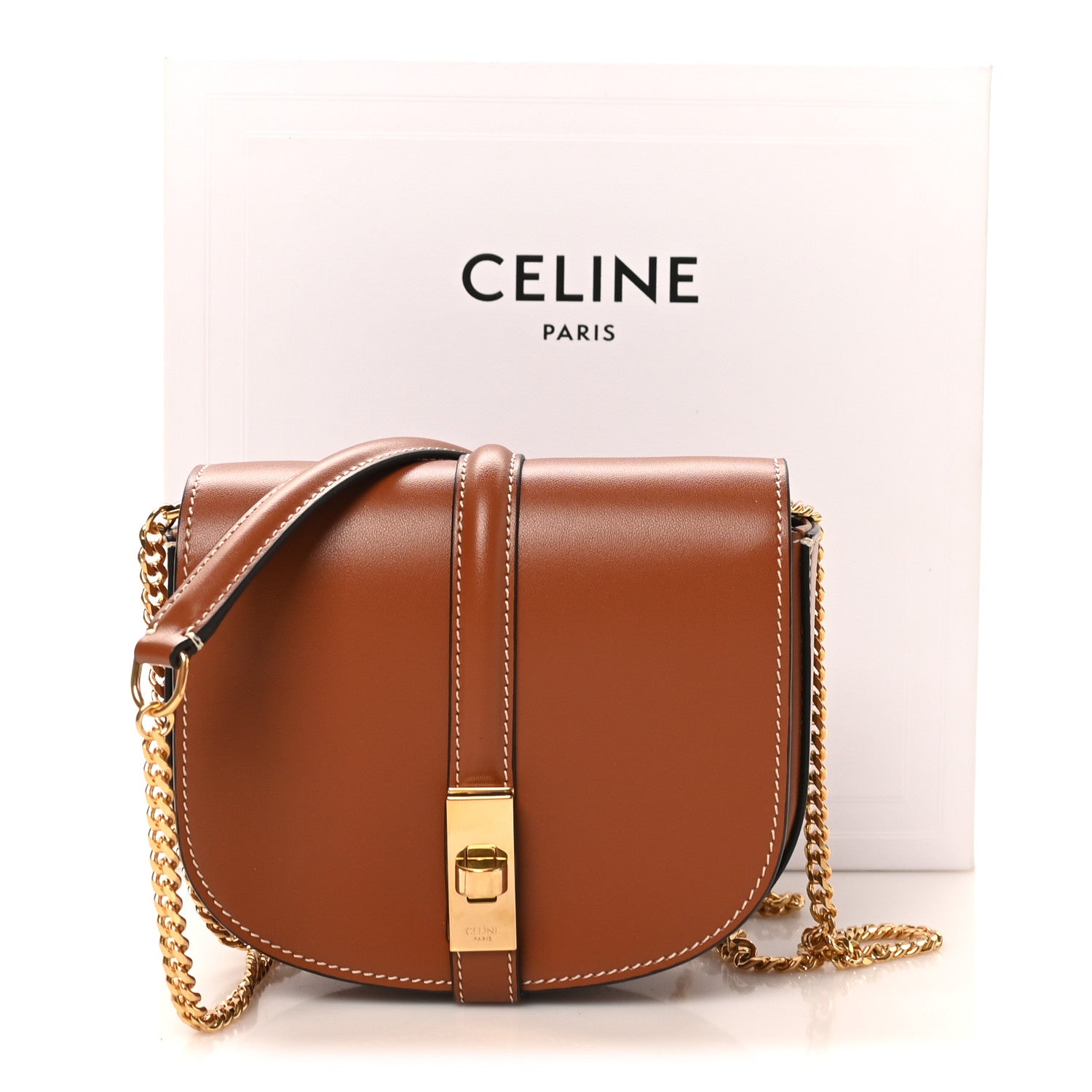 Celine Natural Calfskin Besace Small 16 Wallet on Chain Tan 11 of 11