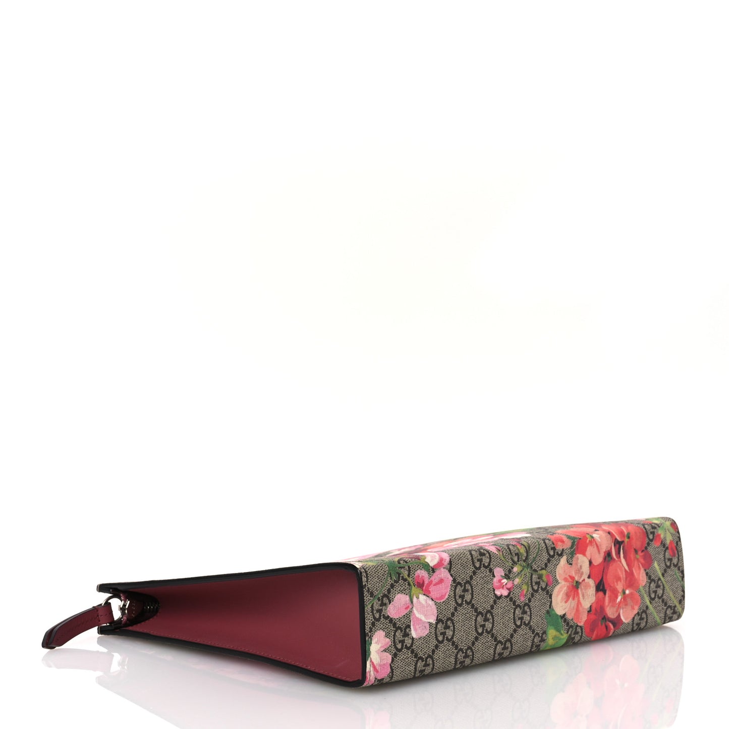 GG Supreme Monogram Blooms Large Cosmetic Case Beige Multicolor Dry Rose