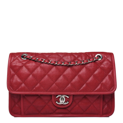 Chanel Caviar Quilted Large French Riviera Flap Red 1 of 16
