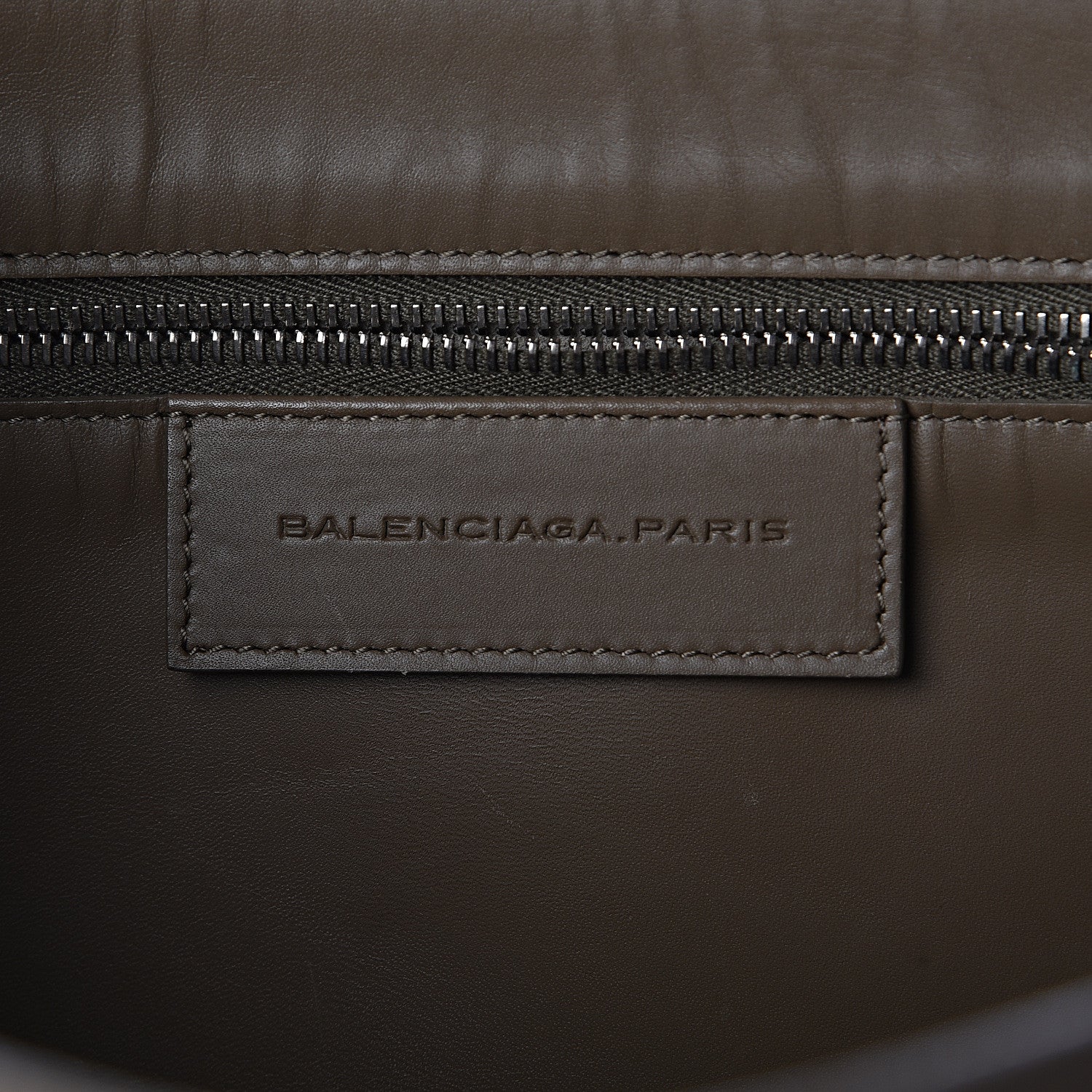 Balenciaga Calfskin Pocket Tote M Khaki and Black 6 of 11