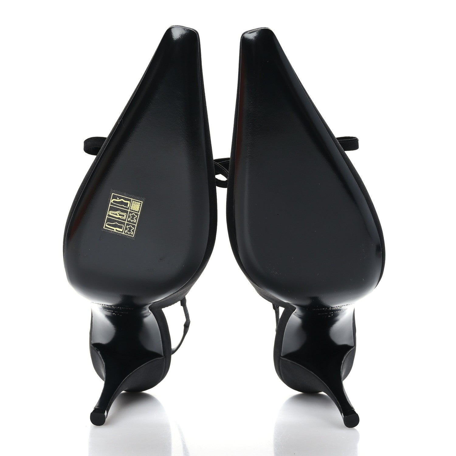 Saint Laurent Crepe De Chine Crystal Bow Slingback Pumps 40 Black 5 of 9