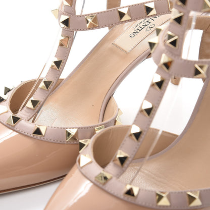 Valentino Garavani Patent Nappa Rockstud Ankle Strap 65mm Pumps 37.5 Soft Noisette Poudre 11 of 13