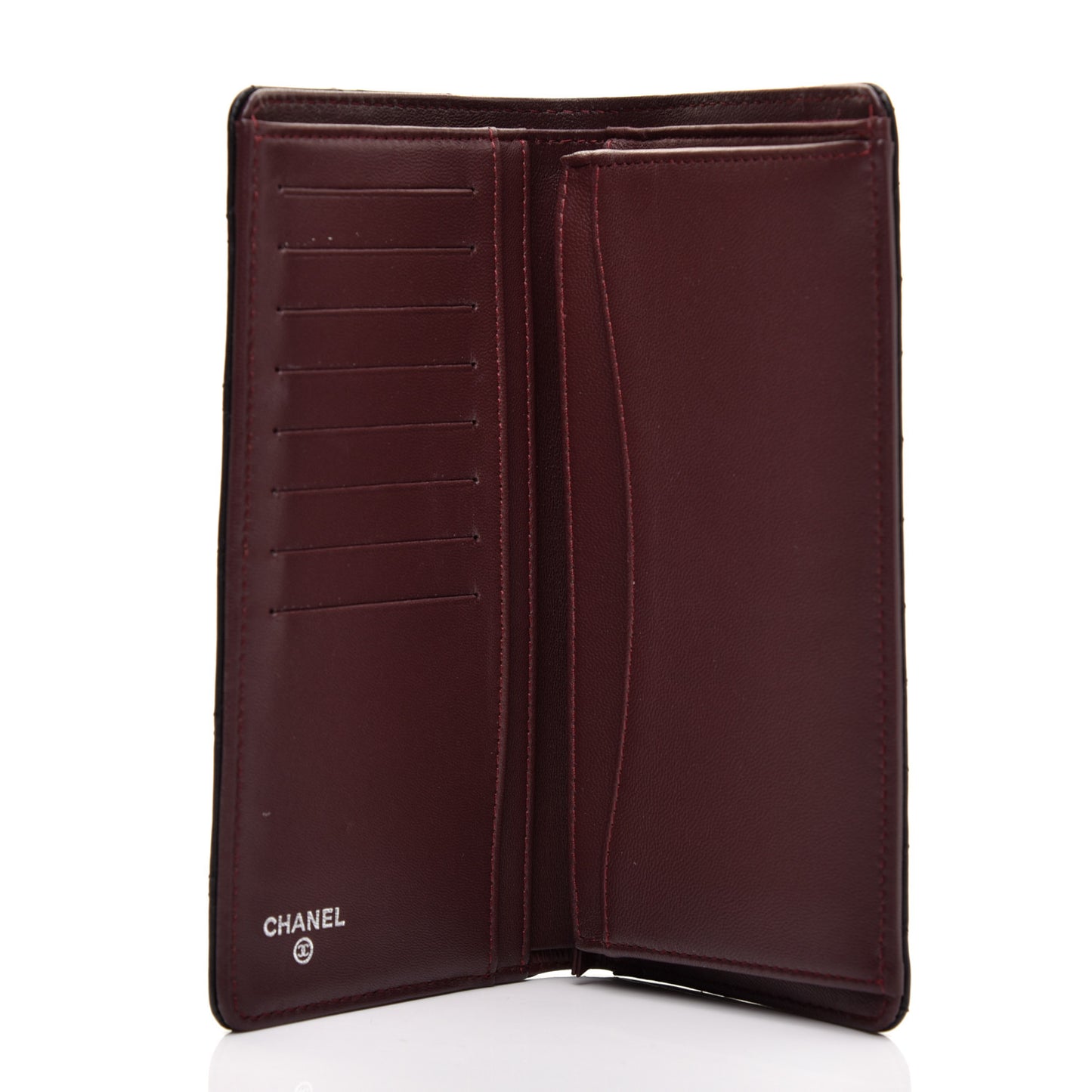 Lambskin Quilted Yen Wallet Black