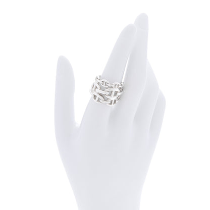 Hermes Sterling Silver GM Chaine d'ancre Enchainee Band Ring 54 7 2 of 6