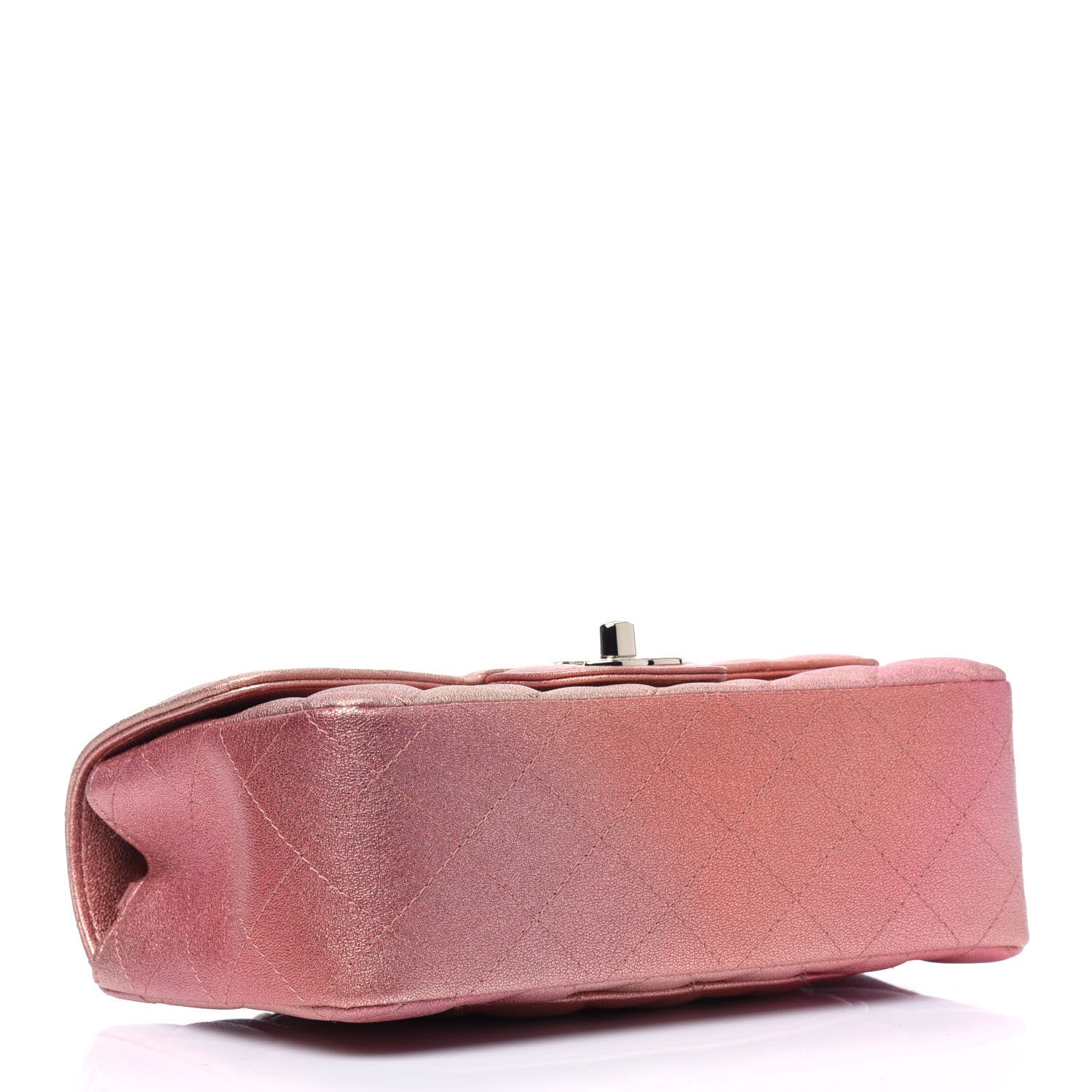 Chanel Metallic Lambskin Quilted Ombre Mini Rectangular Flap Pink 3 of 5