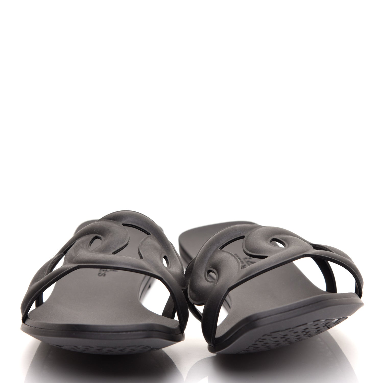 Hermes Rubber Aloha Sandals 36 Black 2 of 8