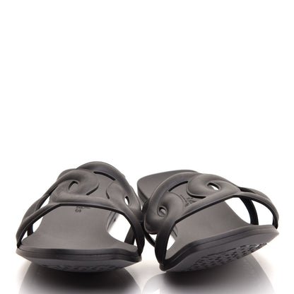 Hermes Rubber Aloha Sandals 36 Black 2 of 8