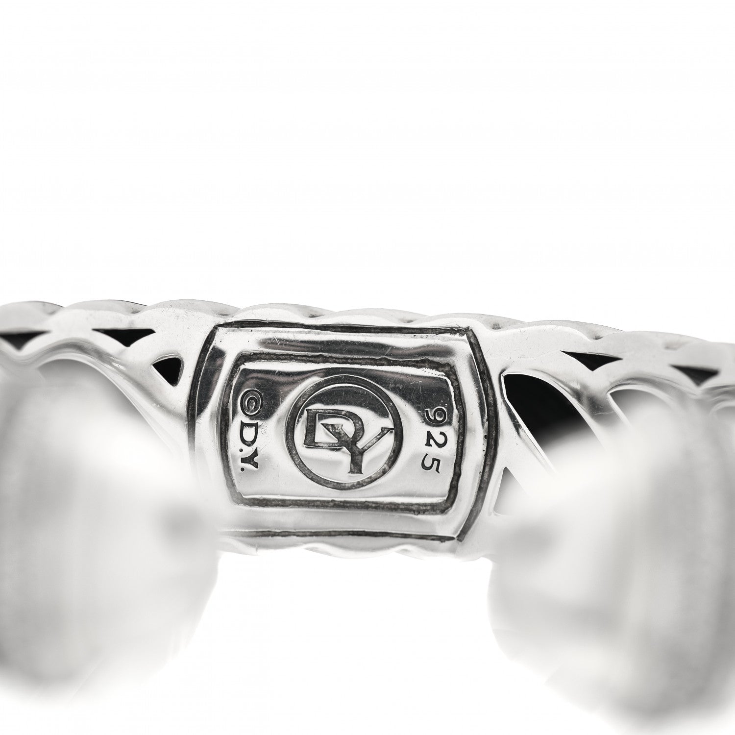 David Yurman Sterling Silver Diamond 15mm Waverly Bracelet 4 of 4