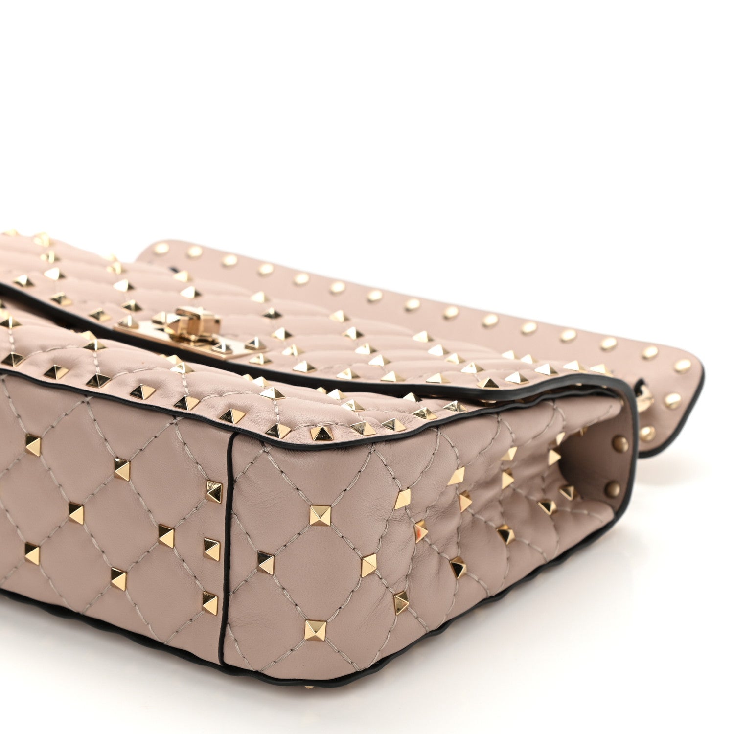 Valentino Garavani Lambskin Medium Rockstud Spike Shoulder Bag Poudre 7 of 7