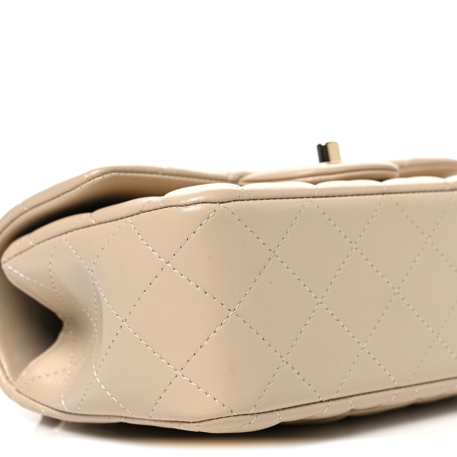Chanel Lambskin Quilted Mini Top Handle Rectangular Flap Beige 9 of 11