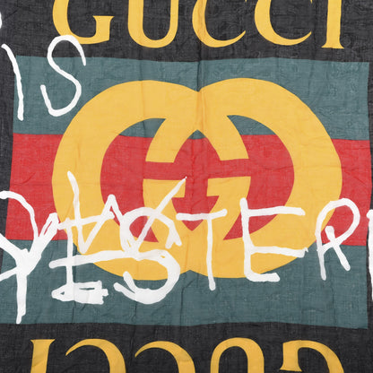 Gucci Modal Silk Coco Capitan Logo Square Scarf Black 2 of 4