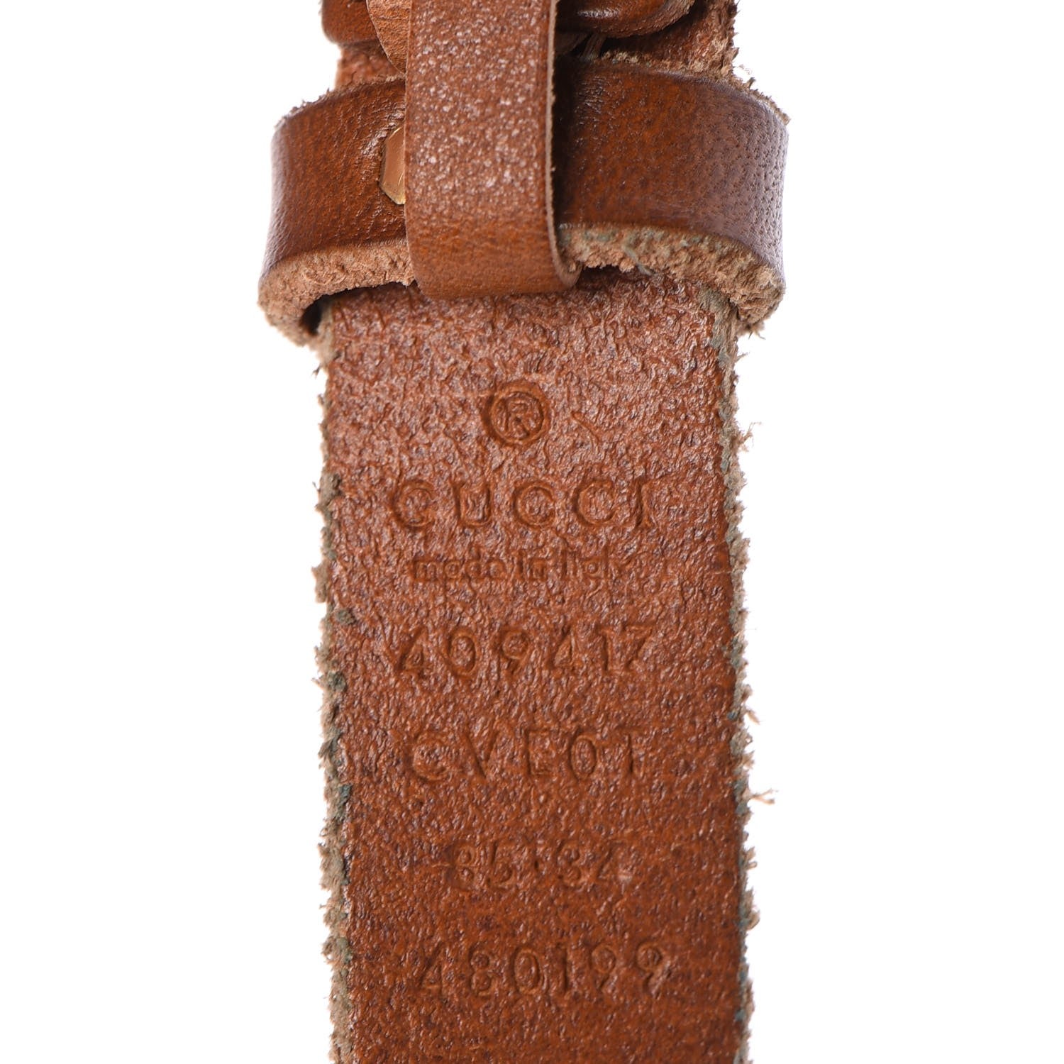 Gucci Faded Calfskin Double G 20mm Belt 85 34 Cuir 4 of 5