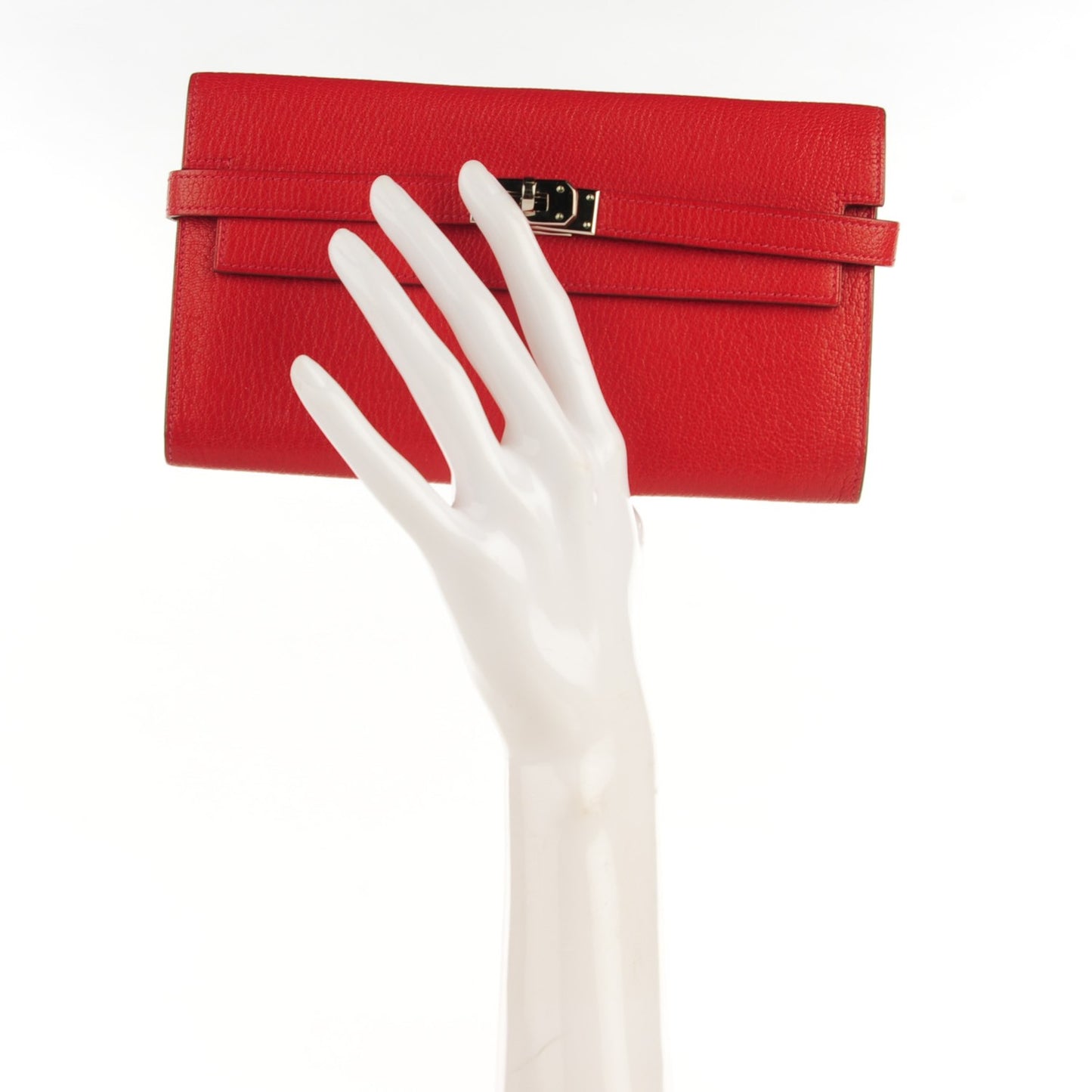 Chevre Mysore Kelly Longue Wallet Rouge Garance