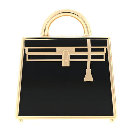 Hermes Lacquered Permabrass Kelly Curiosite Charm Black 1 of 3