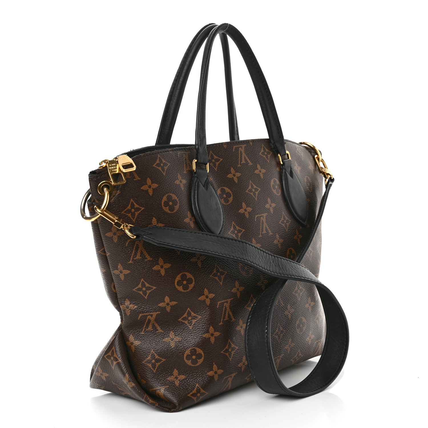 Louis Vuitton Monogram Flower Zipped Tote MM Black 3 of 22