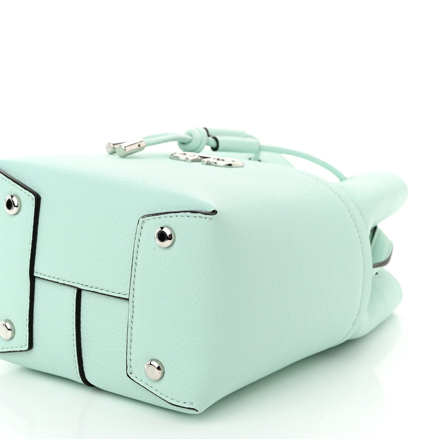 Grained Calfskin Mini Gancino Bucket Bag Blue