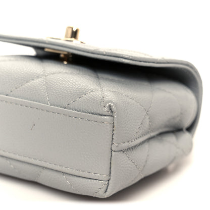 Chanel Caviar Quilted Nano Coco Handle Clutch With Chain Grey 11 of 11