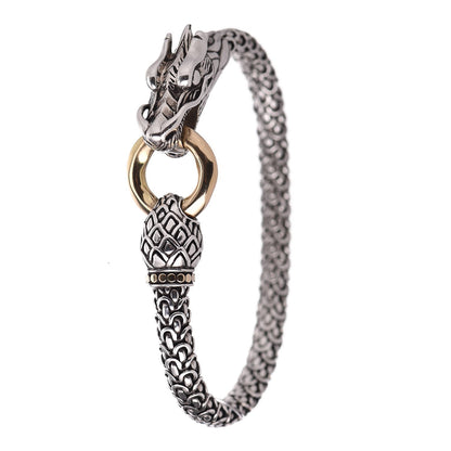 John Hardy Sterling Silver 18K Yellow Gold 6mm Naga Dragon Bracelet 1 of 7