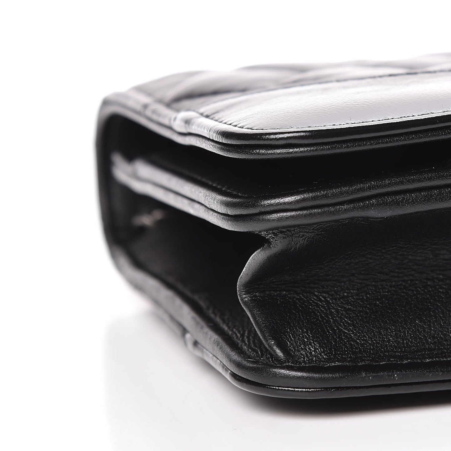 Aged Calfskin Quilted Gabrielle Wallet On Chain WOC Black