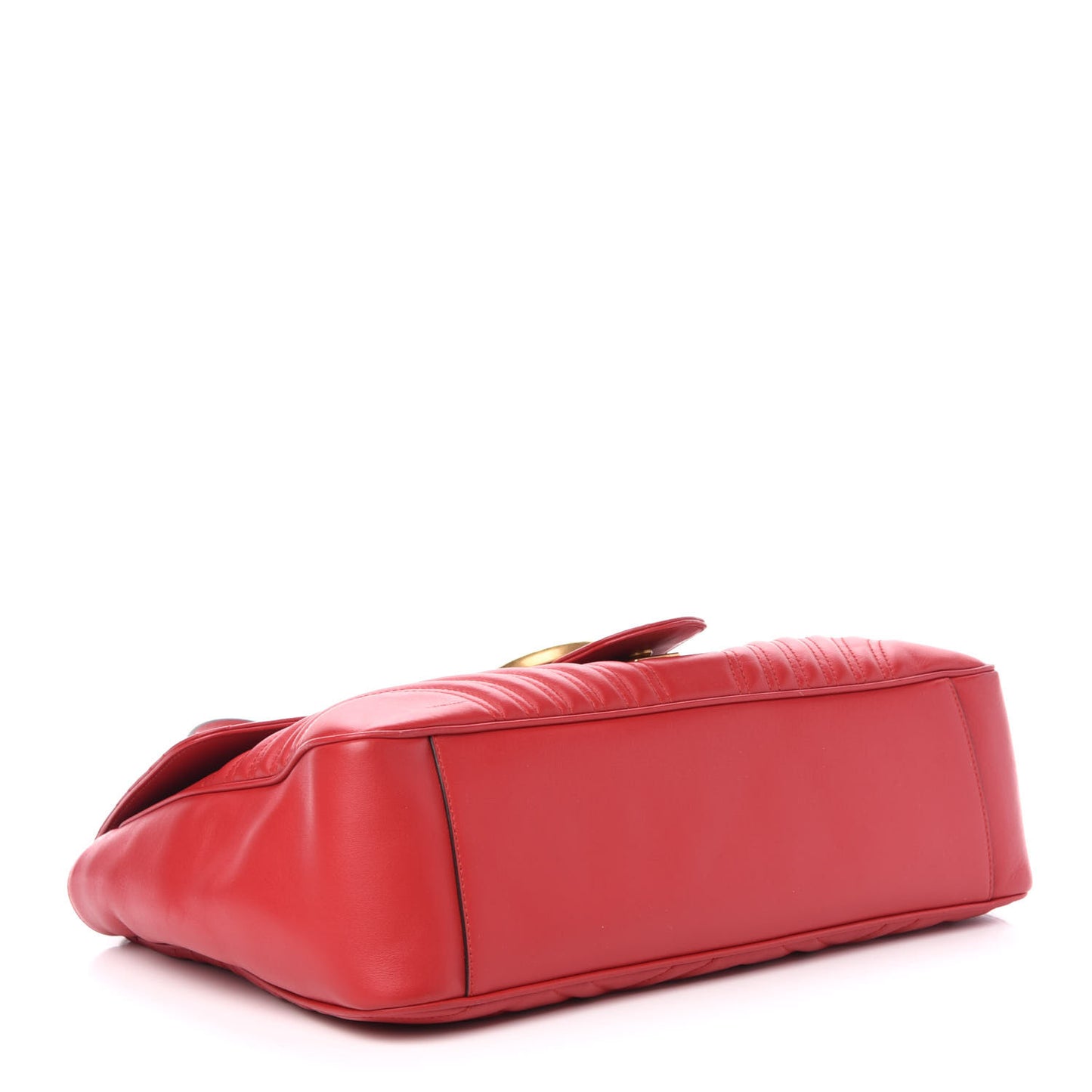 Calfskin Matelasse Large GG Marmont Shoulder Bag Hibiscus Red