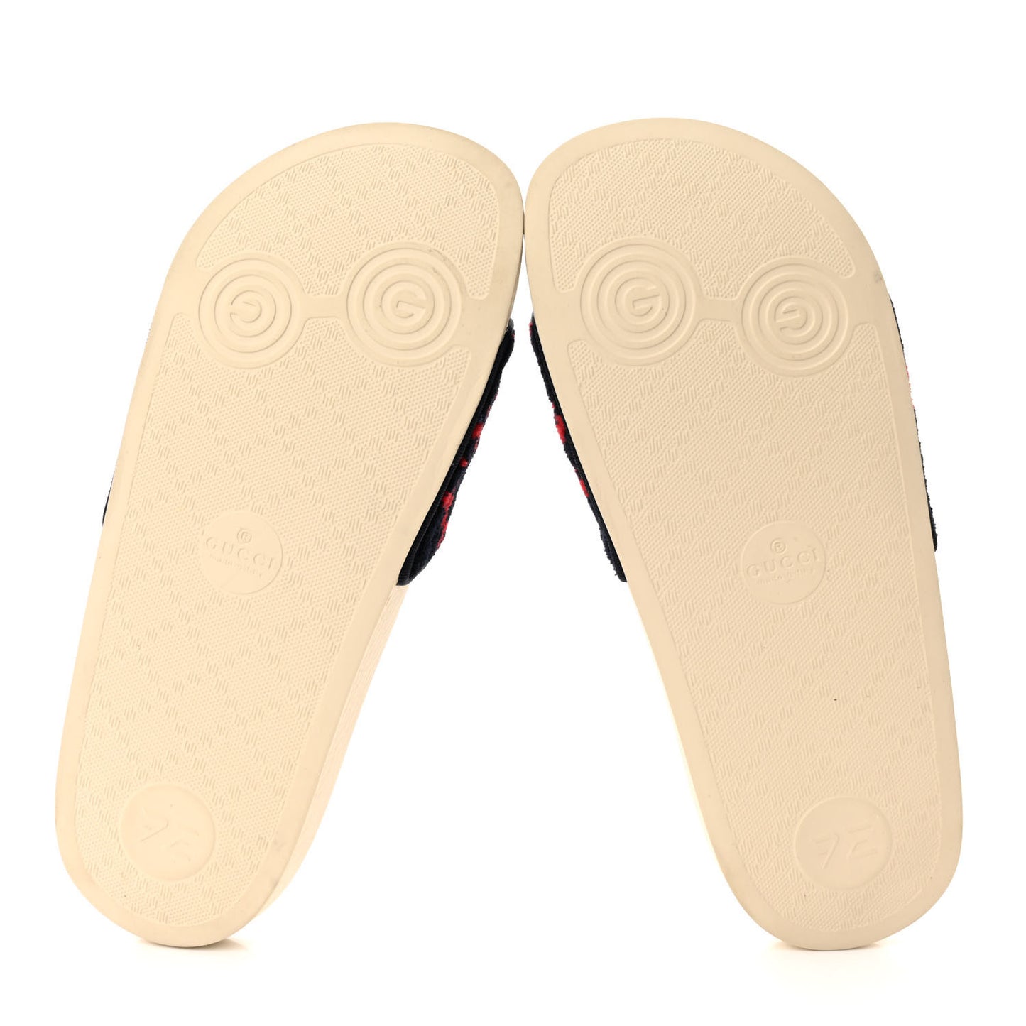 Terry Cloth GG Monogram Slide Sandals 36 Blue Red