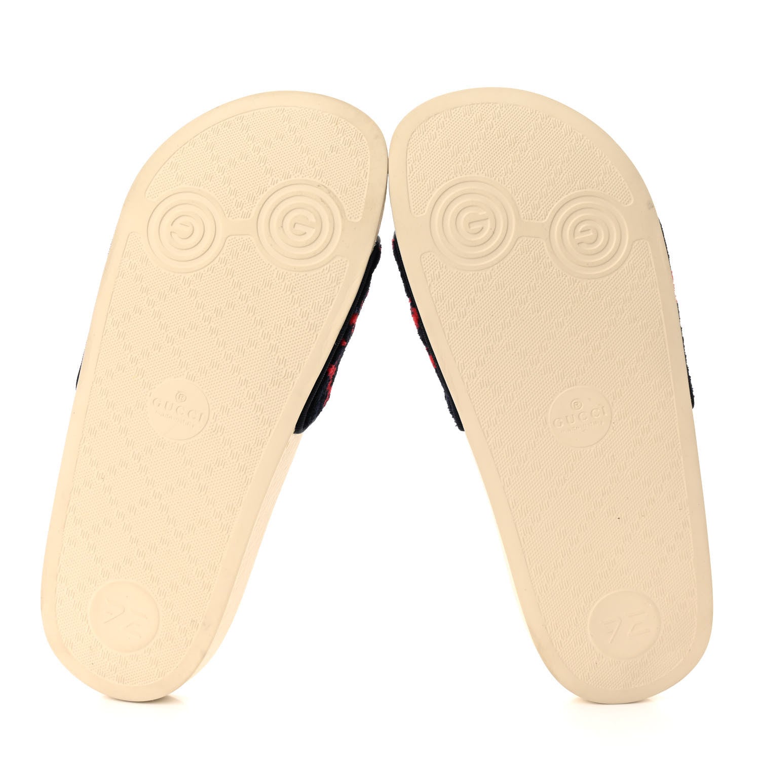 Gucci Terry Cloth GG Monogram Slide Sandals 36 Blue Red 5 of 10