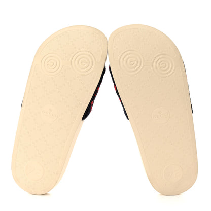 Gucci Terry Cloth GG Monogram Slide Sandals 36 Blue Red 5 of 10