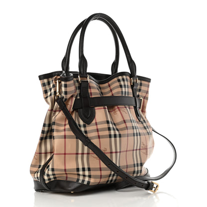Burberry Haymarket Check Medium Golderton Tote Chocolate 3 of 14