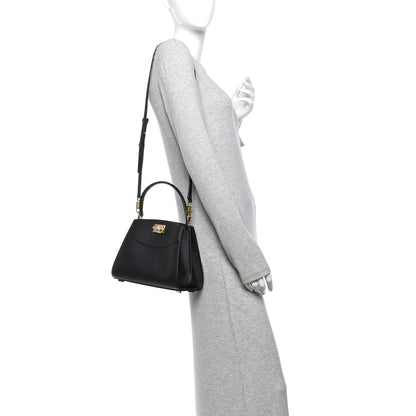 Salvatore Ferragamo Hammered Calfskin XS New Studio Box Bag Black 2 of 9