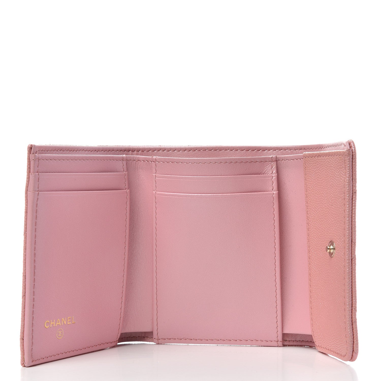 Chanel Iridescent Caviar Quilted Small Flap Wallet Rose Pink 5 of 7