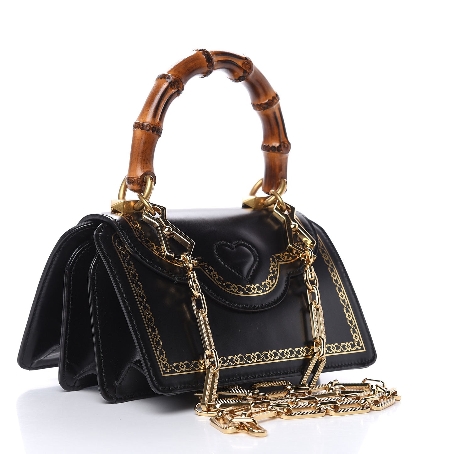 Calfskin Bamboo Mini Thiara Top Handle Bag Black